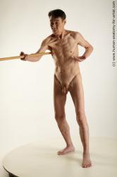 Nude Fighting Man Asian Standing poses - ALL Slim Medium Black Standing poses - simple Realistic